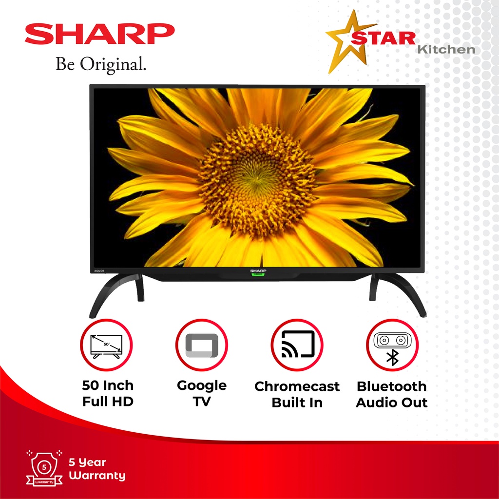 Sharp LED TV Full HD Android TV with Google Assistant 2T-C50EG1I Black 50 inch