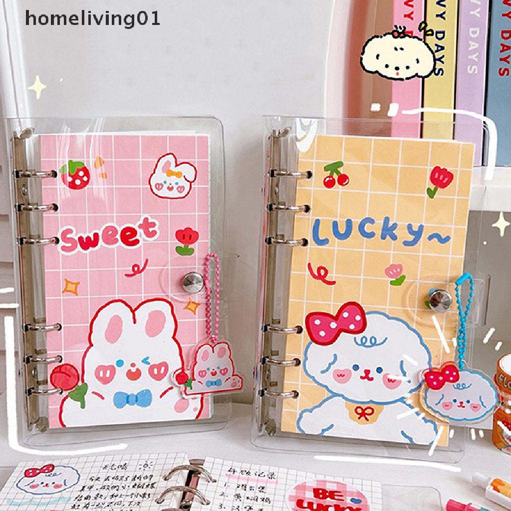 

HL Kawaii A6 Binder Notebook Set Transparent Cute Rabbit Diary Journal Stier .