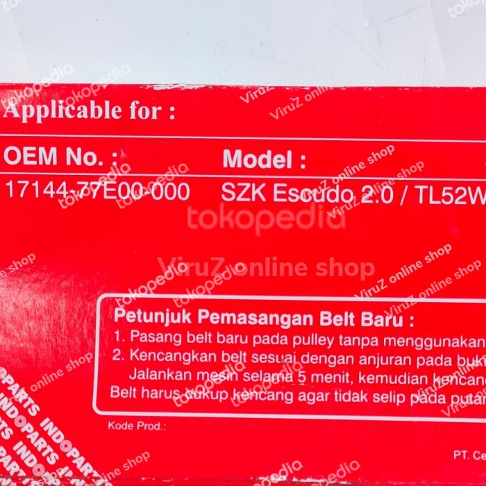 Best Seller Fan Belt Alternator Grand Vitara 2.0 Escudo 2.0 3Pk495 3Pk 495 Indopar Selamat