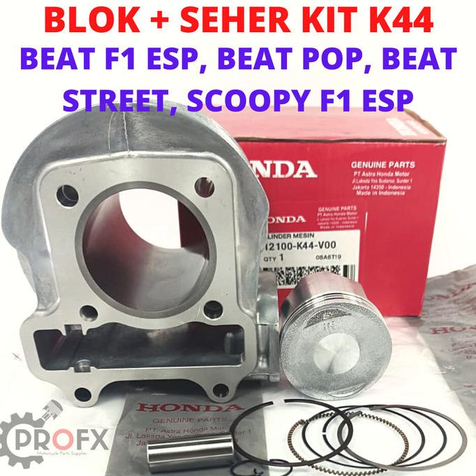 SALE BLOK SEHER KIT PISTON RING BEAT ESP, SCOOPY ESP VARIO 110 FI K44 ORI Termurah