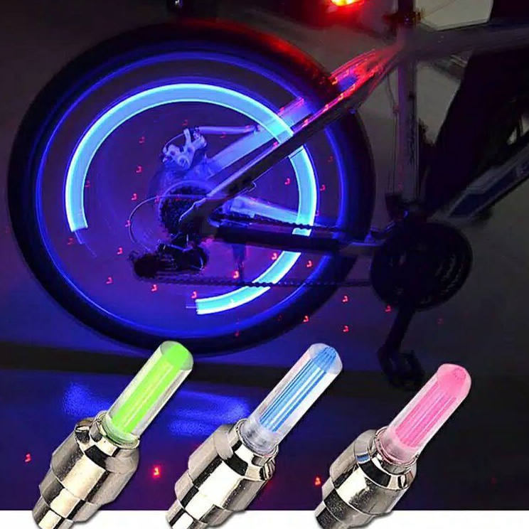 ➵Terbaru➵ Tutup pentil plus lampu ban tubles motor atau mobil (2pcs) model stick impor, pentil nyala
