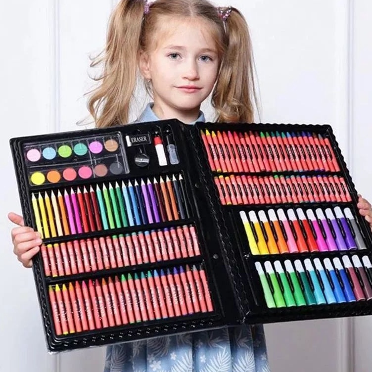 

[S5F ✯㊠> Crayon Set 150 Pcs Pensil Warna Lengkap Alat Lukis Anak Krayon Anti Air / top.produks..