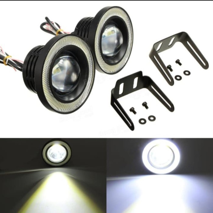LED FOGLAMP ANGEL EYES PROJECTOR UNIVERSAL 89MM terbaik