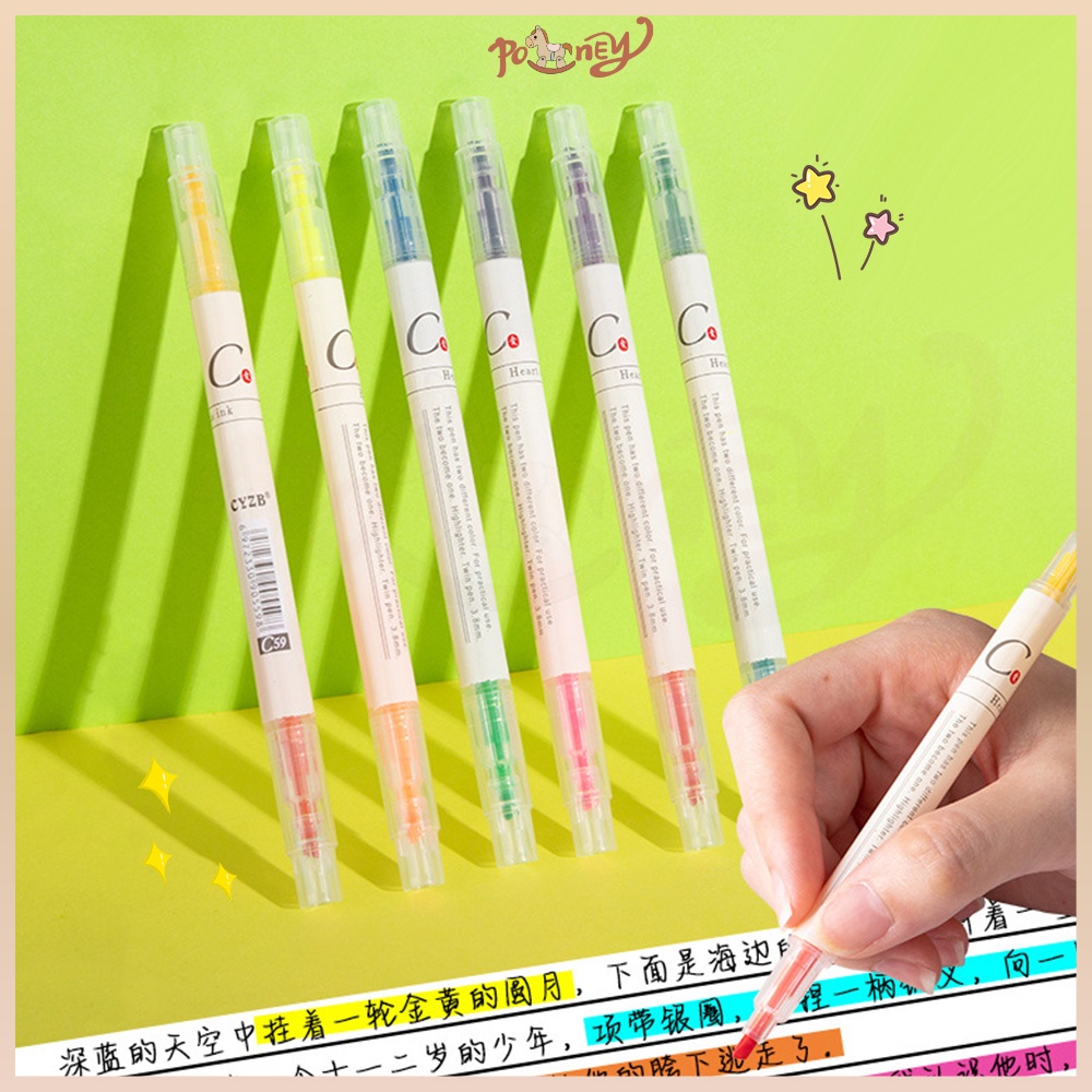 

Poney Set highlighter pen Stabilo warna warni Stabilo 6 sampai 12 warna Stabilo panjang
