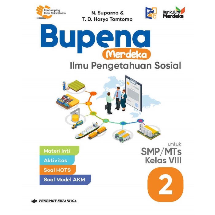 0033000160 - BUKU ERLANGGA (ORIGINAL) BUPENA MERDEKA IPS SMP/MTS KELAS 8 KURIKULUM MERDEKA