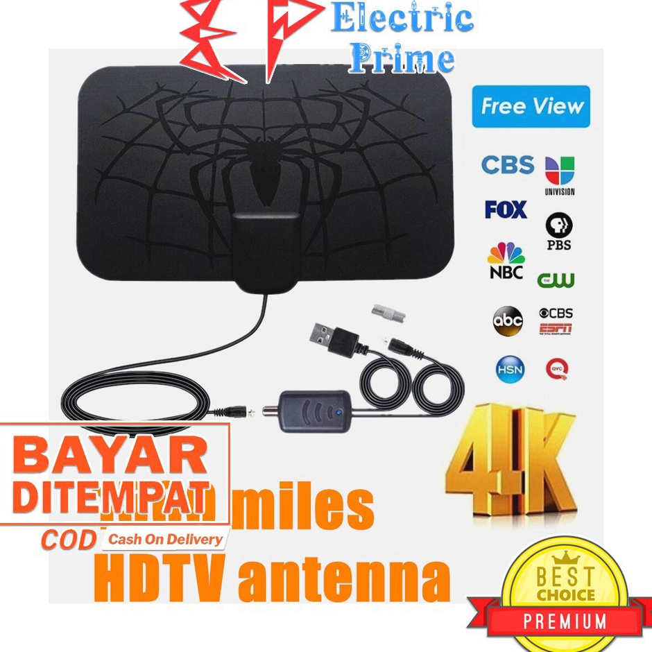 ¯ Ym Antena TV Digital Indoor TRIPLEDI 4K HDTV DVB-T2  Penguat Sinyal Siaran With Amplifier Up 1500 
