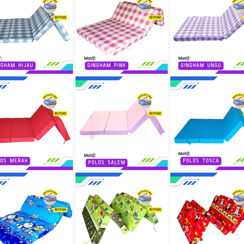 [AJ✪.1✯> Sarung Kasur Busa Lipat Resleting Tebal 5,10, 15, 20 cm ukuran 200x200 200x180 200x160 200x