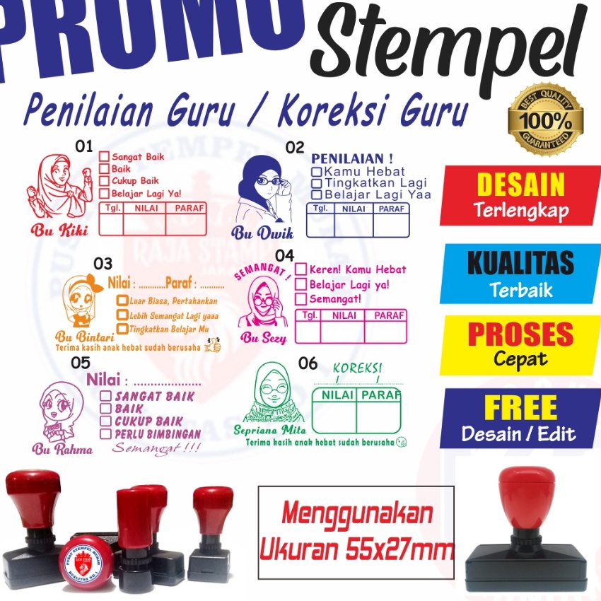 

[L.Z㊛0»> Stempel Nilai Guru / Penilaian / Koreksi / Checked / Reward muurah..!