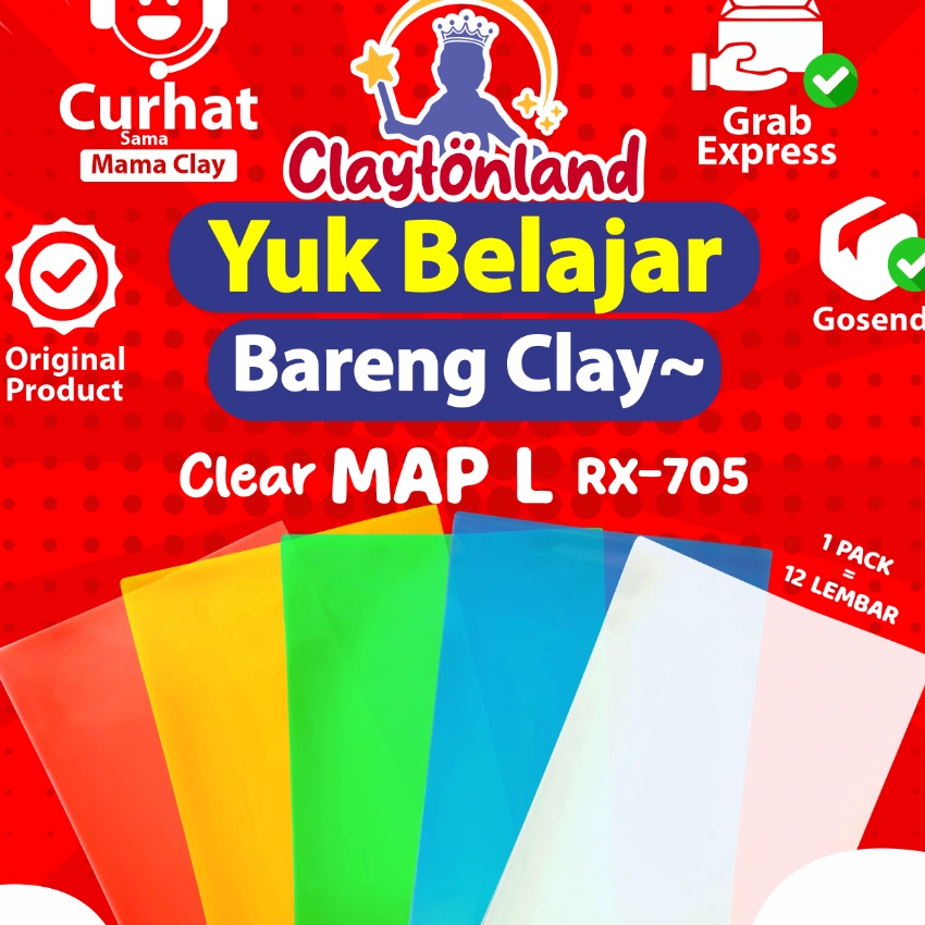 

(FO☀.5◆] 12Pcs Map-L / Map L / File Plastik REX Bening Transparan Warna / Clear Sleeves Folio F4 (1PAK)kekiniaan!