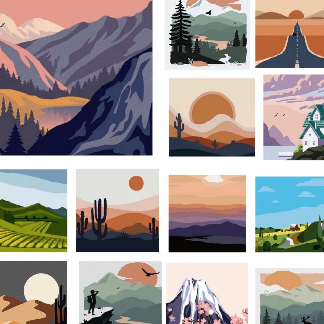 

[1L-☞D☆> paint by number mountain view / viraal.!!