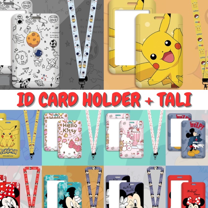 

[14♪/W☑T> ID Card Name Tag Card Holder Lanyard Tali Tempat Gantungan Kartu ST0024viral.