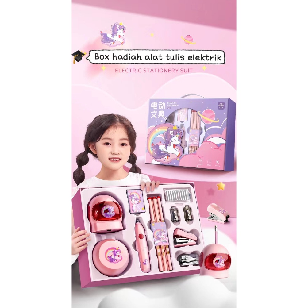 

Pasti murah Electric Stationery Set / Set Alat Tulis Elektrik Rautan Penghapus Vacuum Pensil 11 In 1 F8F