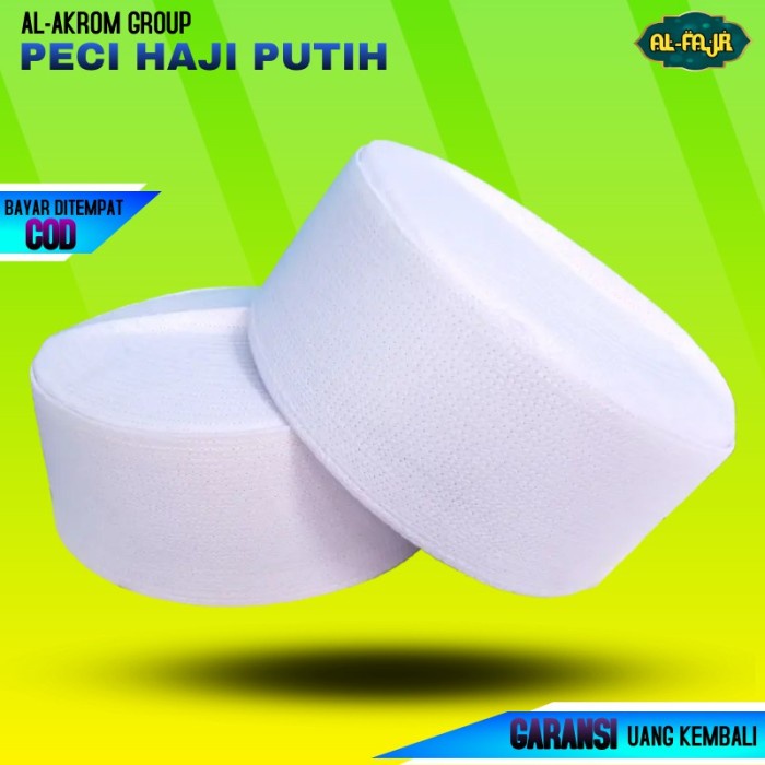 Murah Peci Songkok Kopiah Haji Putih Polos / Peci Assagofah Putih Polos NON COD