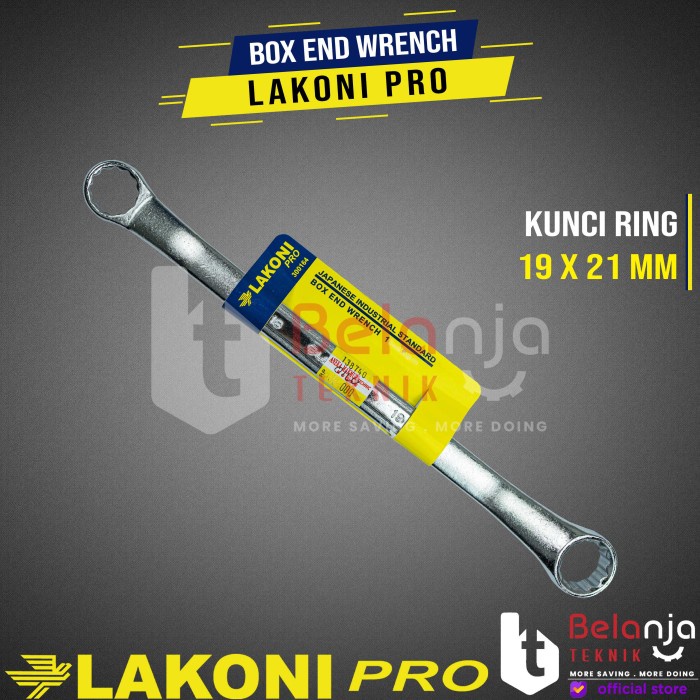 LAKONI PRO Box End Wrench 19 X 21 MM Kunci Ring 19X21MM CRV Steel keren