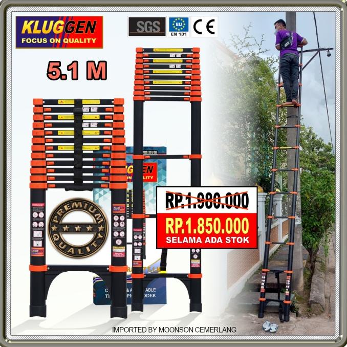 Tangga Teleskopik Single 5.1M- Kluggen