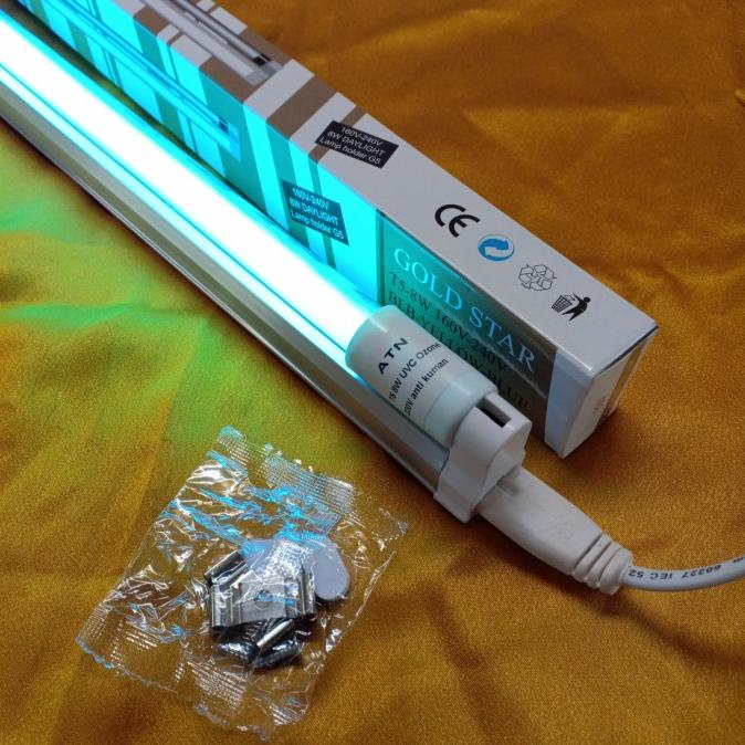 Kap Gold Star + Lampu T5 8W Uvc Ozone Steril Virus/Kuman Atn