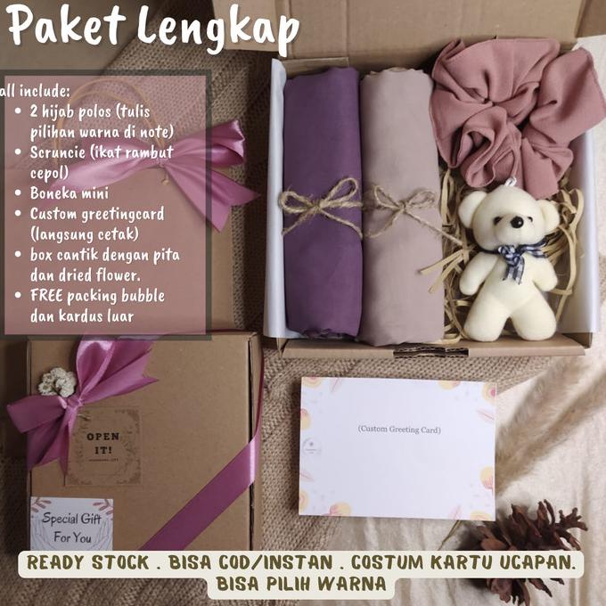 

[Hampers hijab premium polos] Hampers kerudung jilbab/ kado wisuda