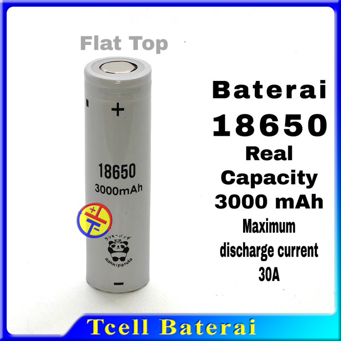 Baterai Rakkipanda 18650 Flat Top Real Capacity