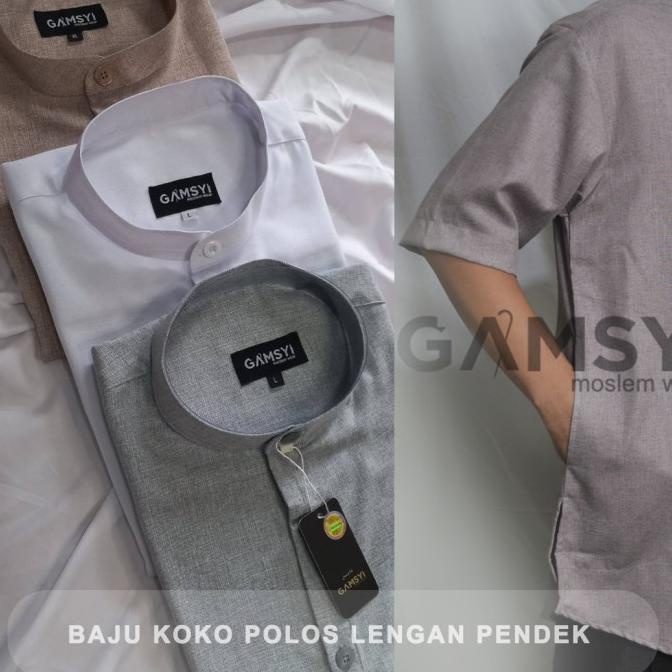 Baju koko lengan pendek pria/Baju Koko GAMSYI Terbaru