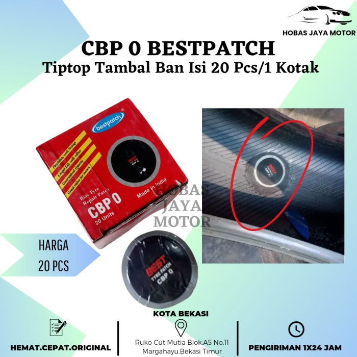 Tiptop Tambal Ban Bestpatch CBP 0 isi 20 Pcs