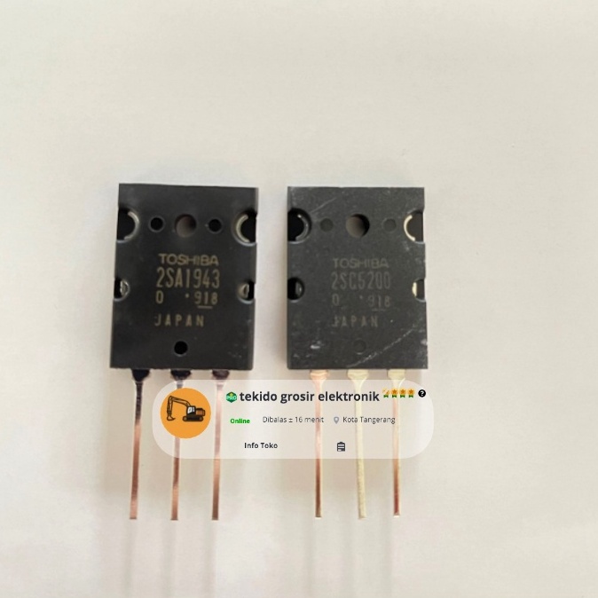 ☈➸❋✦ Transistor 1943 5200 SA1943 SC5200 TOSHIBA HARGA 1SET 1 SET KODE LOT 918 Best Produk