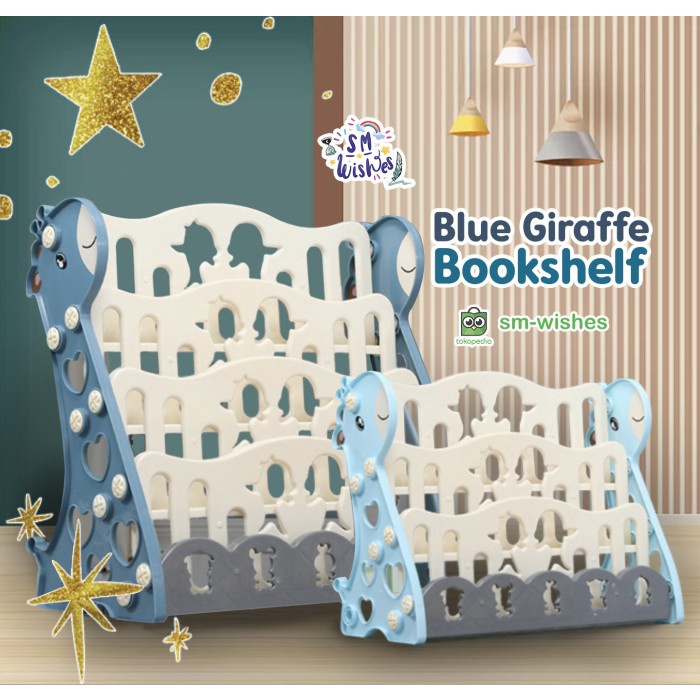 Rak Buku Anak Jerapah 3 Tingkat & 4 Tingkat Storage Serbaguna Bookshe