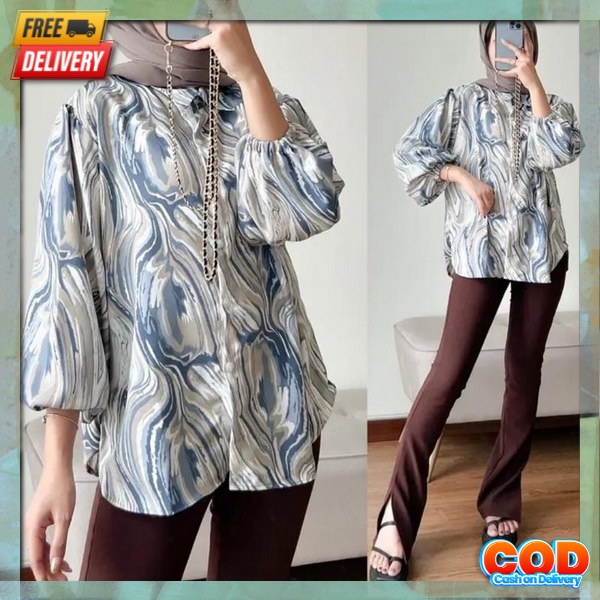 Utfit Remaja Kuliah Hem Kancing Kuliahan Atasan Cwek Korea Style Kemaja Fashion Ksmjea Lengan Panjan