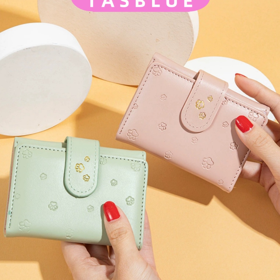 ✤Baru TASBLUE COD Dompet Mini Wanita Fashion Korea Impor Dompet Wanita Lipat Mini D241 Bahan Kulit D