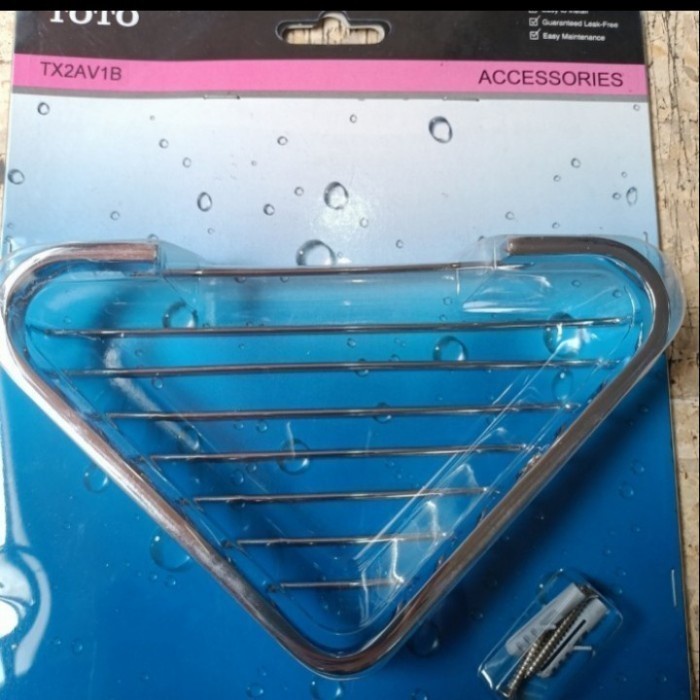 Rak Kamar Mandi Toto Tx2Av1B Tempat Sabun Sudut Dinding Stainless
