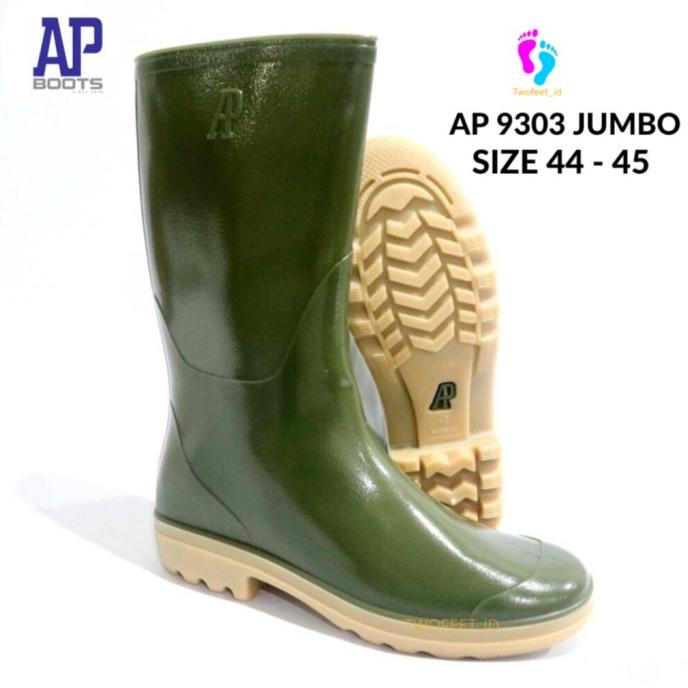 SEPATU BOOTS BIG SIZE - AP 9303 JUMBO SIZE 44-45 BOOTS KARET - AP BOOT