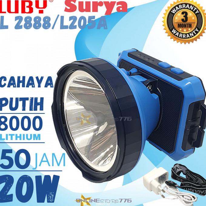 Senter Kepala LUBY 2888 / L2888 / L-2888 - Rechargeable