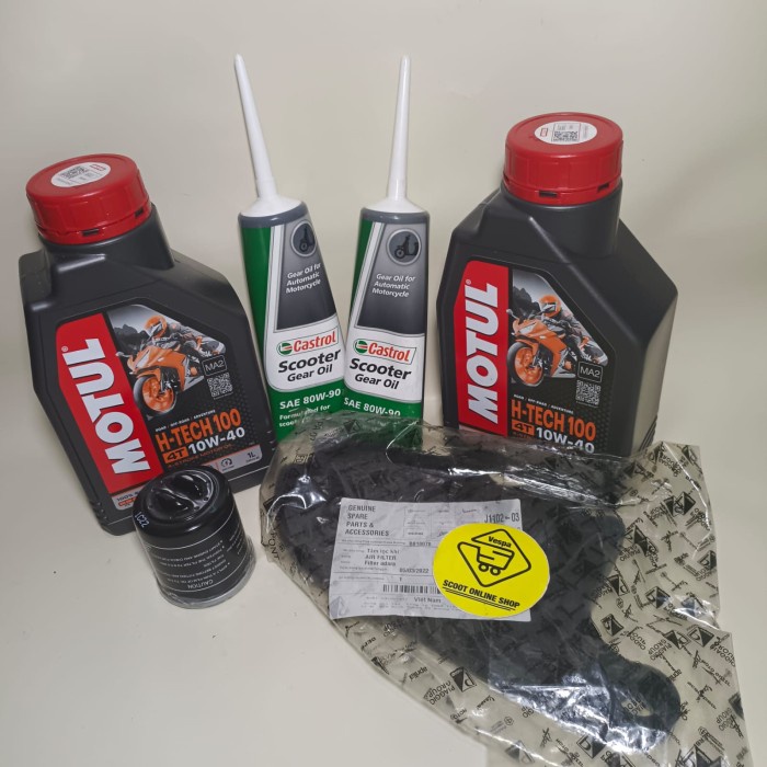 Terlaris Paket Servis Oli Motul Vespa Matic 3V/Iget