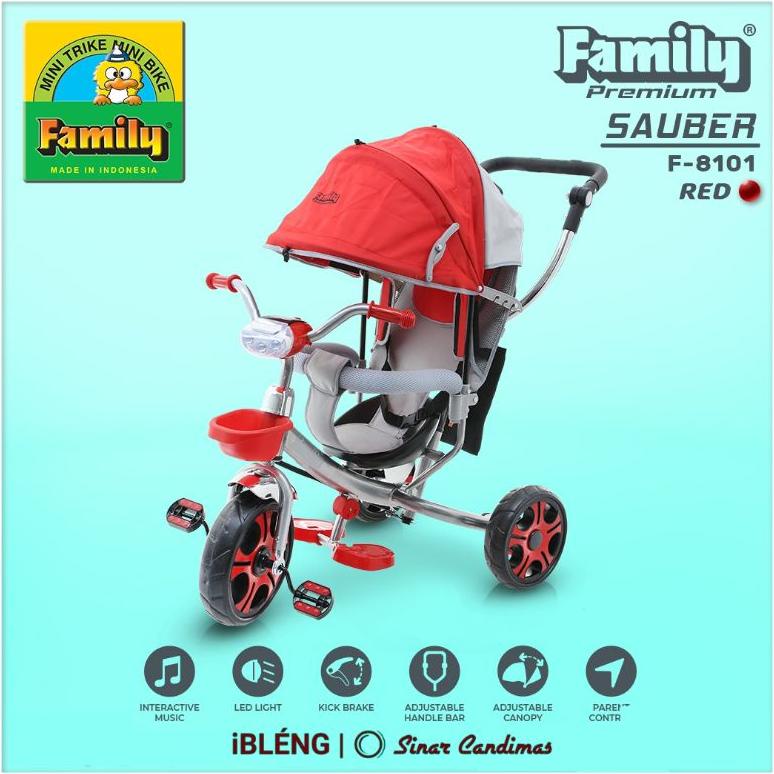 Sepeda Anak Roda 3 Family Sauber F8101 Baby Stroller Family Tricycle F-8101