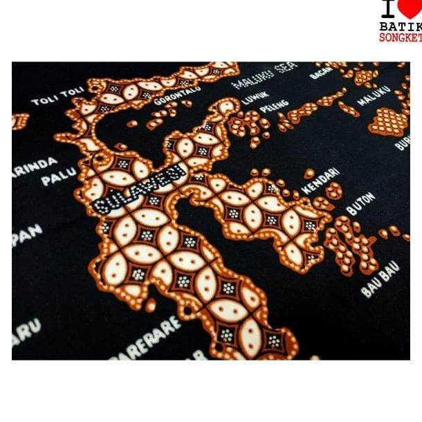 Kain Batik Peta Indonesia pajangan hiasan dinding souvenir oleh-oleh