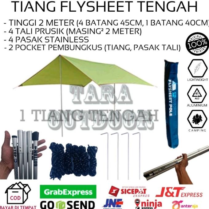 Tiang flysheet tenda paket lengkap tali pasak