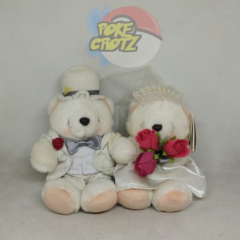 Boneka couple pasangan teddy bear kecil ff forever friends hallmark with tag MINUS NODA BAJU & HIDUN