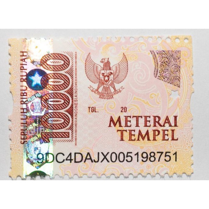 

Terbatas✴ Materai Tempel 10000 Original Indonesia D52 ❈