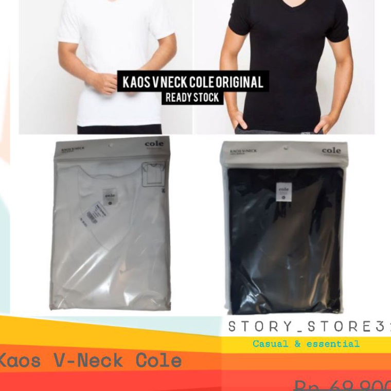 CHEKOUT KAOS DALAM PRIA V NECK COLE