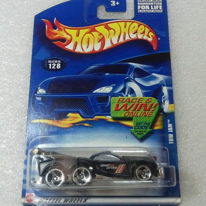HOT WHEELS TOW JAM. RACE & WIN ONLINE. US CARD 2001. WARNA HITAM.