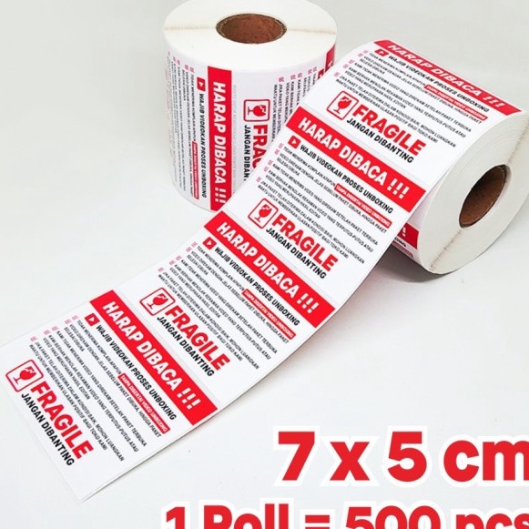 

(☞XA.◆E) Sticker Label Wajib Video Unboxing Stiker Pengiriman Olshop 7 x 5 cm (1 roll/ 500 pcs) - kekinian.!