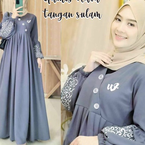 [D✮T✪/W> GOGOFASHION 597 Gamis Nava tangan sulam /terrviral
