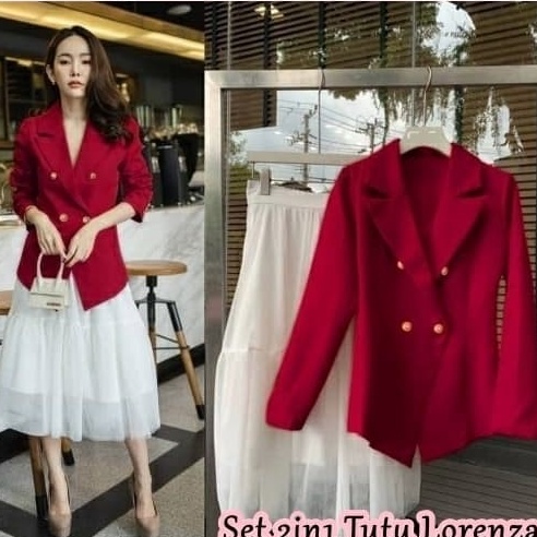 Terlaku Setelan Wanita Bahan Woof Crepe Import Rok Tile Lapis Spandek 2in1 Ecl ✷