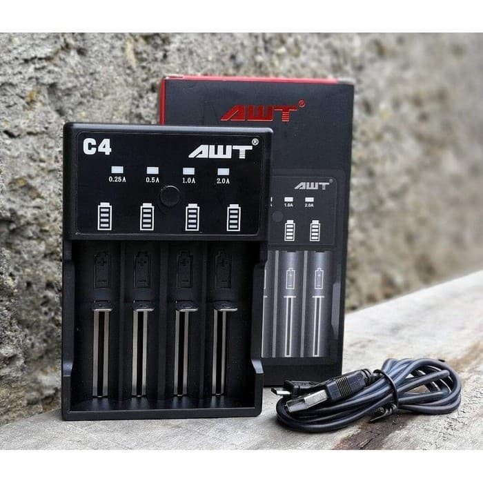 CAS AWT 4 SLOT C4 CAS BATERAI POLICE-CAS BATERAI 18650