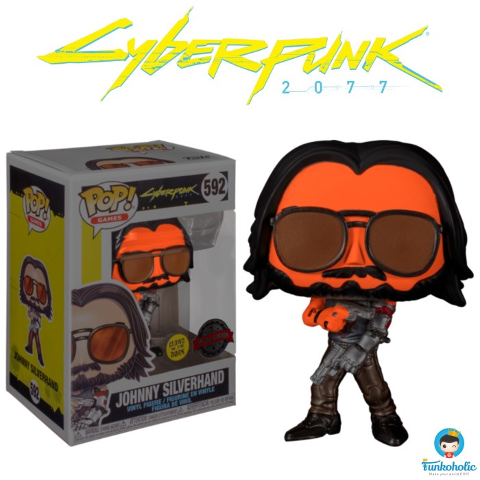 MUST HAVE FUNKO POP CYBERPUNK 2077 JOHNNY SILVERHAND GLOW IN THE DARK EXCLUSIVE TERLARIS