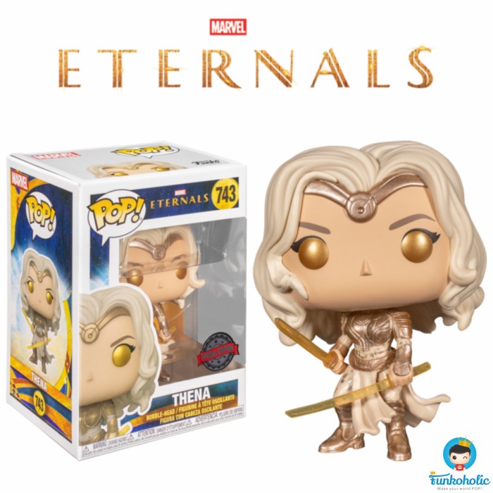 HOT SALE FUNKO POP MARVEL ETERNALS - THENA WITH TWO SWORDS [EXCLUSIVE] #743 TERBARU