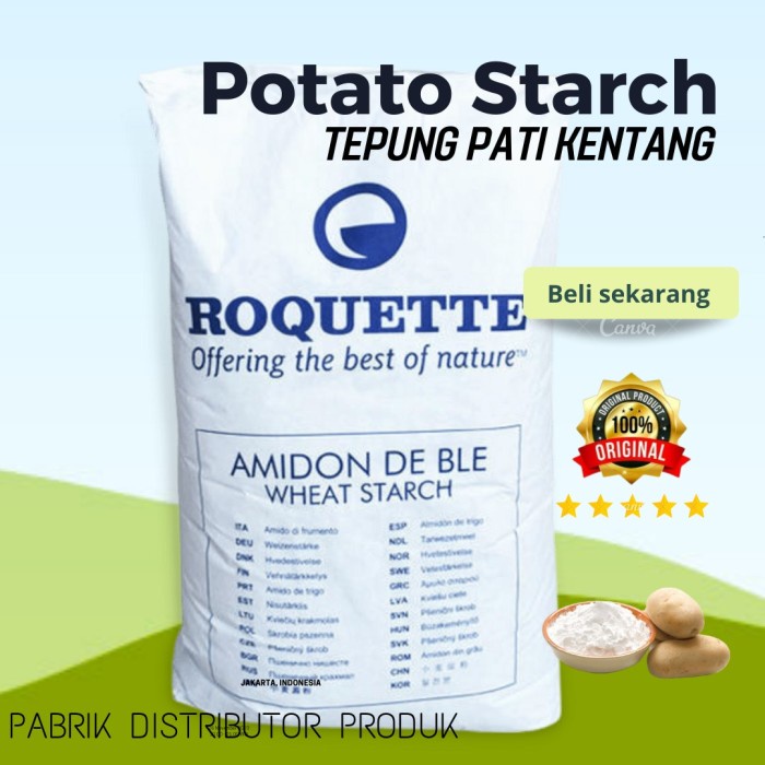 

Terlaris Tepung Pati Kentang / Potato Starch Impor Franch 25Kg Roquette