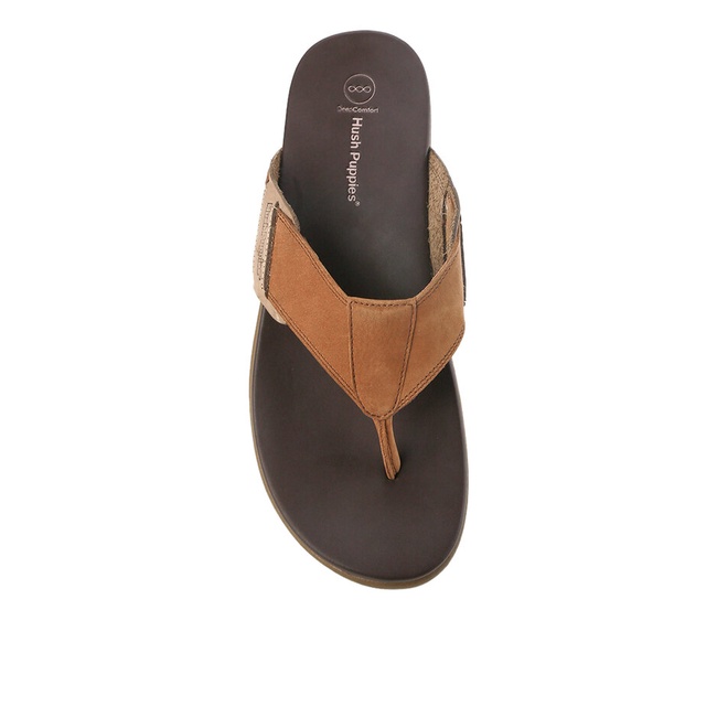Sandal Hush Puppies Original Pria Gapit Y strap Jalan Asli 100% Simpel Curros Iv - Toepost Laki Leat