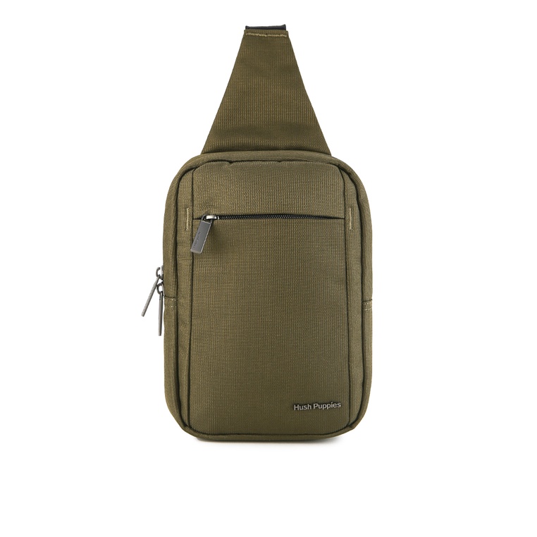 Tas Selempang Hush Puppies Original Pria Sandang 1 kantong depan dengan resleting Pesta 100% Asli Mi