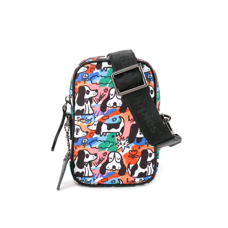 Tas Selempang Hush Puppies Original Pria Bahu Sling bag dengan detail full graphic dan dog charm unt