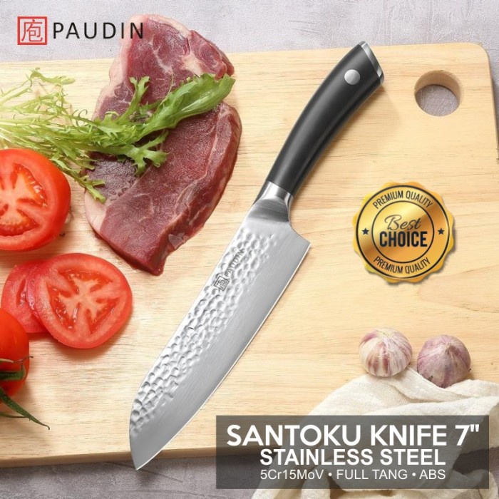Pisau Dapur Paudin Hp3 Premium Kitchen Santoku Knife 7" Stainless Ss